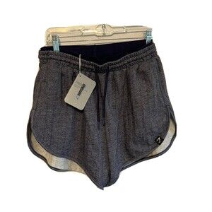 GYMSHARK Womens Lounge Dual Band Blue Herringbone Knit Shorts-Size Medium NWT